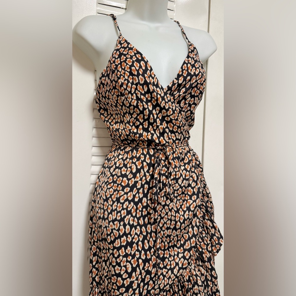 Free People Intimates All My Love Shine Animal Printed Slip Dress Mini Leopard - Picture 3 of 11